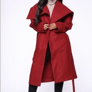Fashion Nova Walking in the Snow Wool Trench Coat